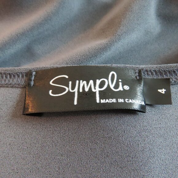 SYMPLI Trapeze Tunic 3/4 Sleeve Stretch Lagenlook in Melange Gunmetal US 4 NWT - Picture 14 of 14